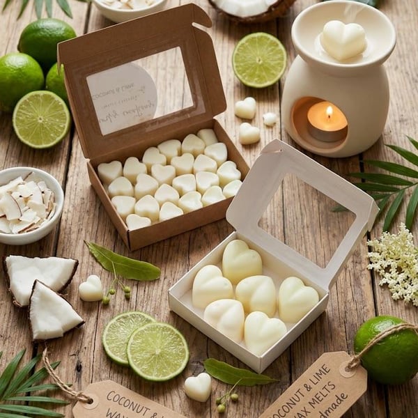 Coconut & Lime Highly Scented Wax Melts, VeganCruelty Free, Handmade in the UK