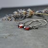 Garnet and oxidised sterling silver