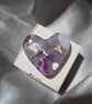 Fused Glass Pocket Heart - lilac shimmer