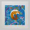 Sleeping Fox hand pulled screen print