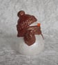 Ceramic Hand Painted Small Christmas Xmas Snowman Ornament Decoration.       - Image 4