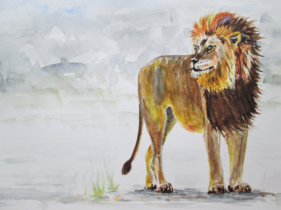 Lion original painting