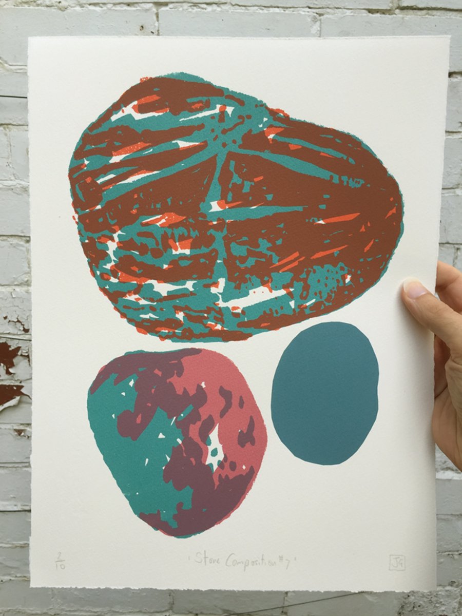 Stone Composition No.7 4-colour screen-print (38x28cm)