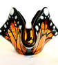 Red Admiral Fused Glass Butterfly Handkerchief Candle Holder - Image 3