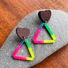Earrings - Rainbow Macrame Studs FREE UK P&P