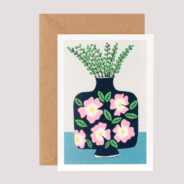 Flower Card, Floral Card, Rose Card, Art Card, Mothers Day Card 