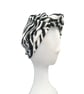 White and Black Zebra Print Vintage Style Turban Head Wrap Hat