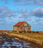 Norfolk Coastline Greetings Card - Thornham Barn - Blank Inside