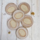 COASTERS hand-built stoneware pottery coaster set (x6) in matt white 