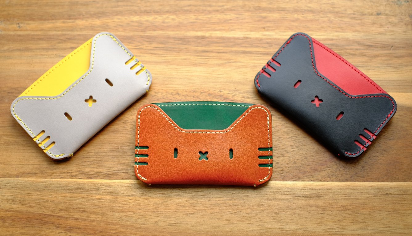 Cute cat card wallet with pull tag (tail!)