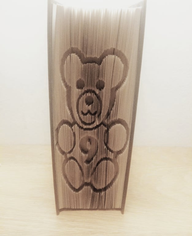 Alphabear Number 9 CUT & FOLD Book Folding Pattern - EMAILED PDF PATTERN