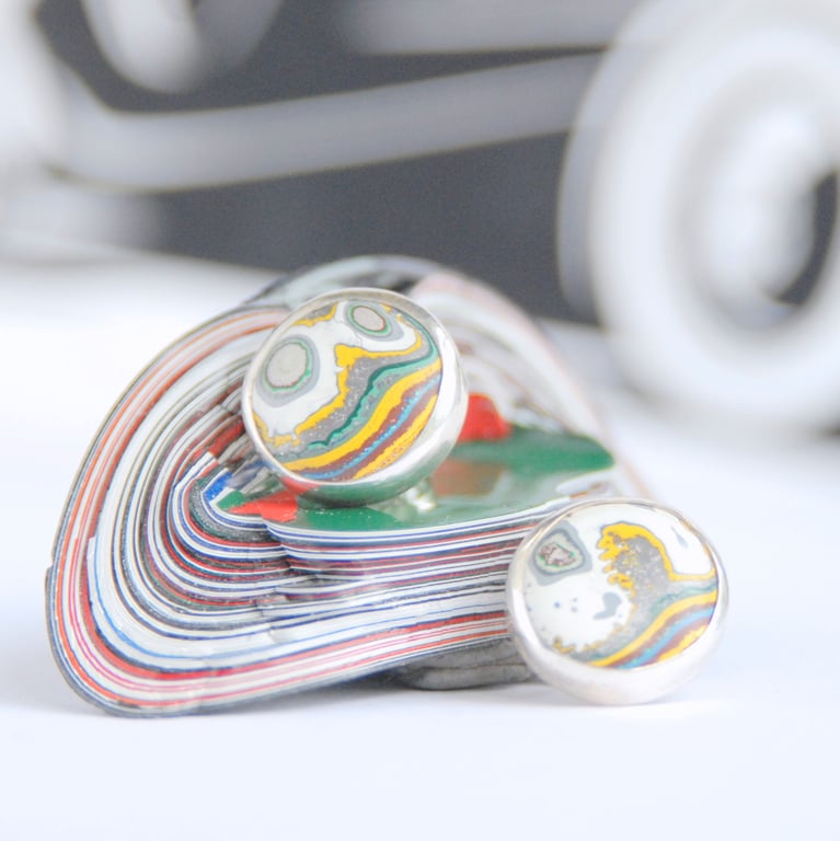 Dagenham fordite stud earrings