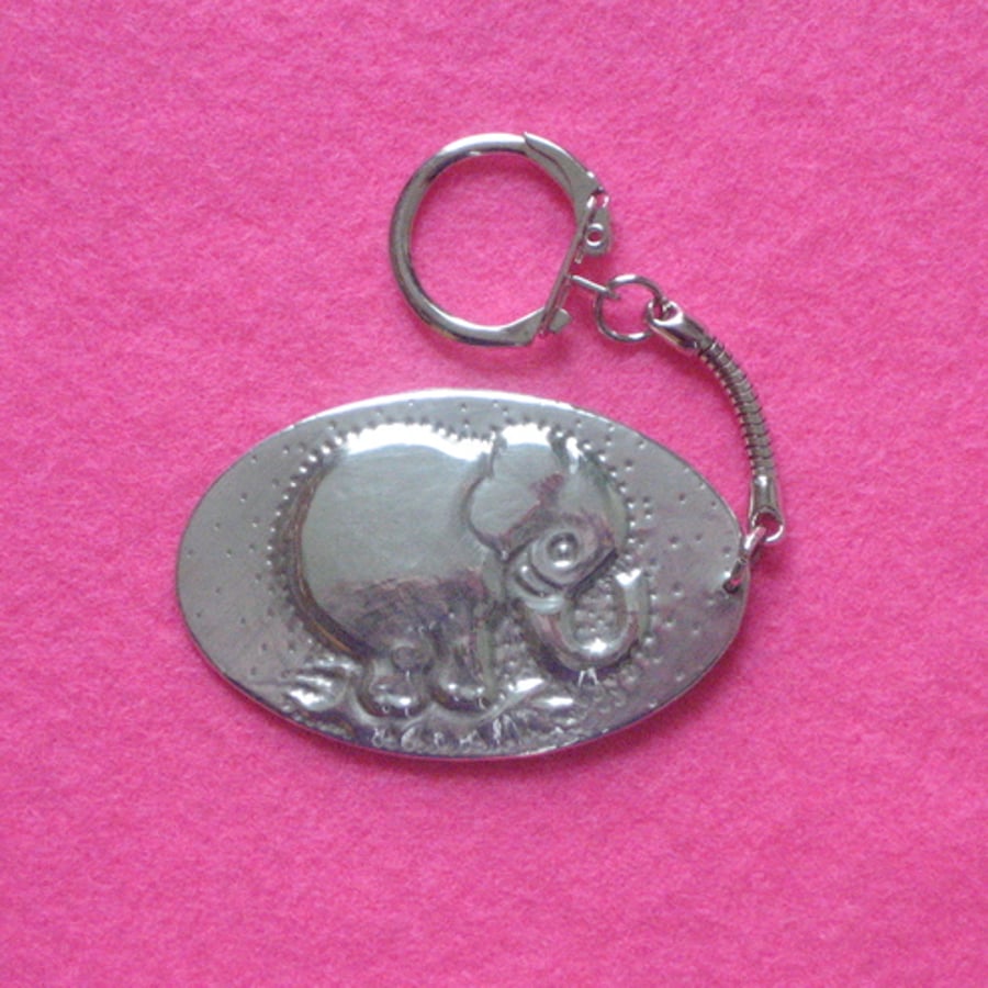 Pewter keyring,baby elephant design