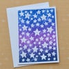 Stars - Hand Screenprinted Card - Well Done Congratulations 