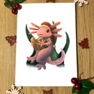 Festive Axolotl Greeting Card