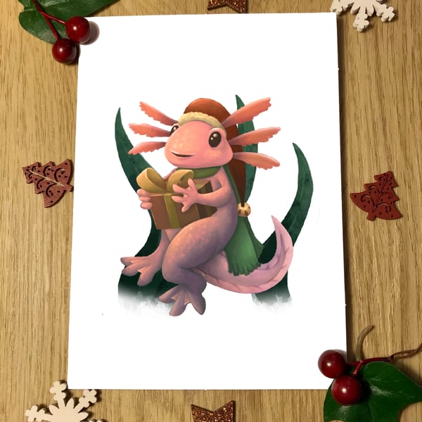 Festive Axolotl Greeting Card