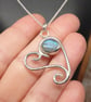 Sterling Silver 925 Unique Heart Pendant With Labradorite - Image 2