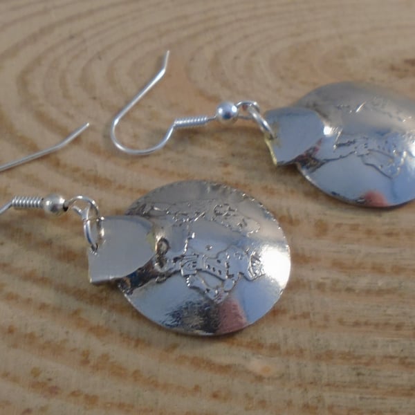 Upcycled Silver Plated World Sugar Tong Earrings SPE042013