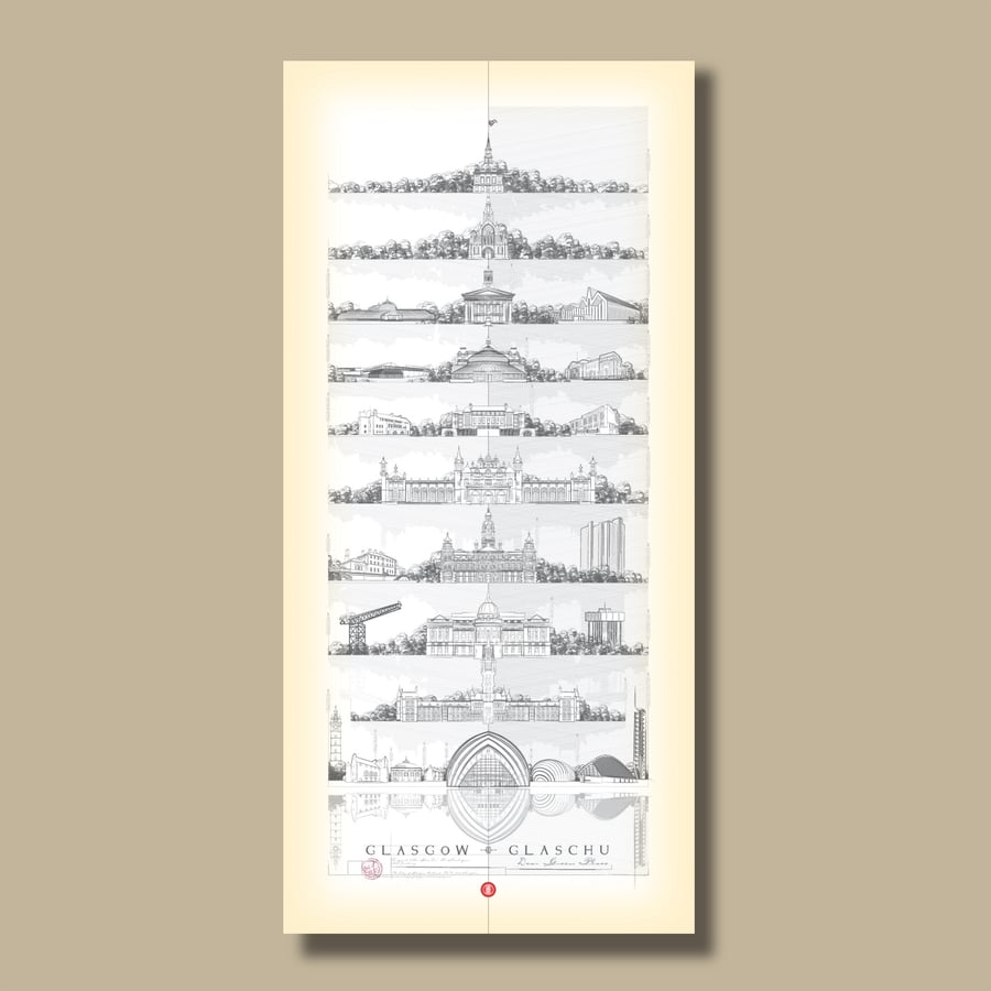 Iconic Glasgow Large, Giclee Print Folksy