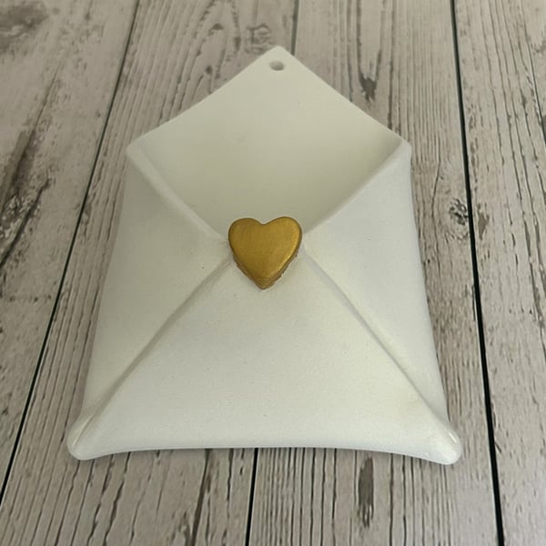 Clay Hanging Envelope – Love Token, Hearts or Affirmation Holder