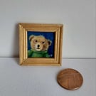 CornishTeddy Bear Miniature Oil Painting 