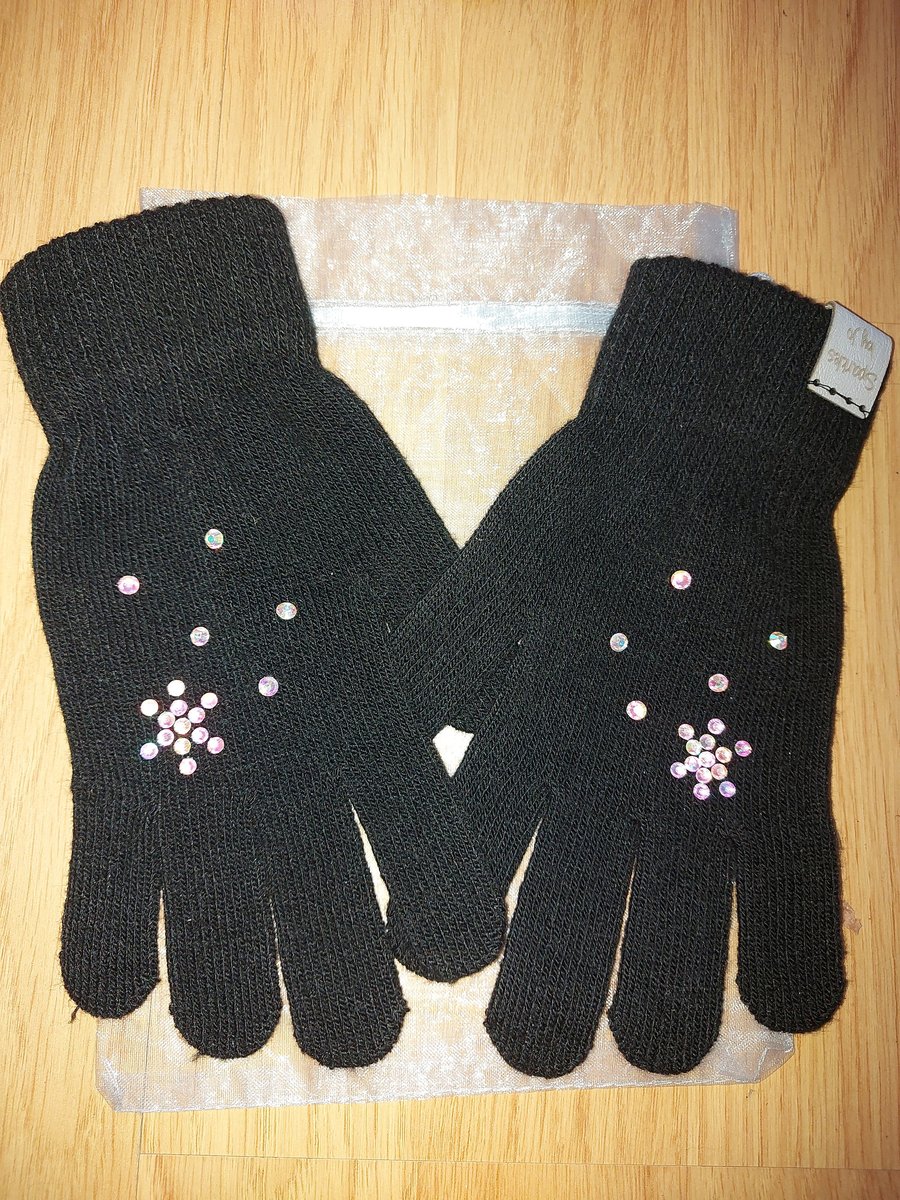 Small snowflake SPARKLE GLOVES, Clear or AB sparkles, hand sparkled