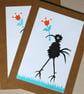 Handprinted Flower Stork Card - Image 5