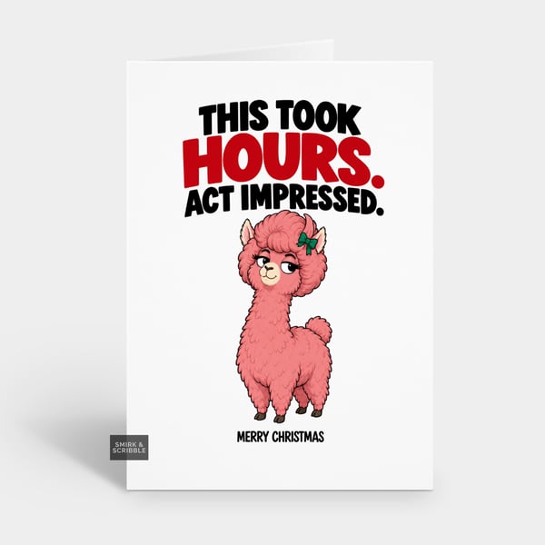 Funny Christmas Card For Him Or Her - Glamorous Llama