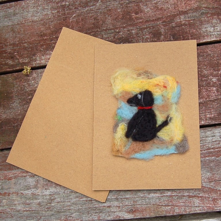 Black labrador dog card, birthday card, thank you card, get well card