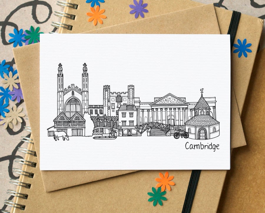 Cambridge Skyline Greetings Card