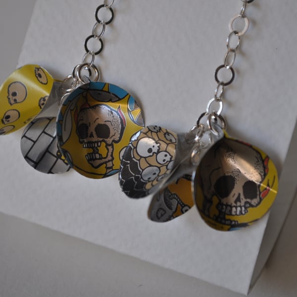Handmade  Silver and Recycled Drinks Can Drop Necklace