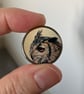 Miniature Owl Pin Badge - 1" Silver Metal Brooch - Justine Williams Art - Image 2