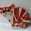 Ginger striped mosaic cat