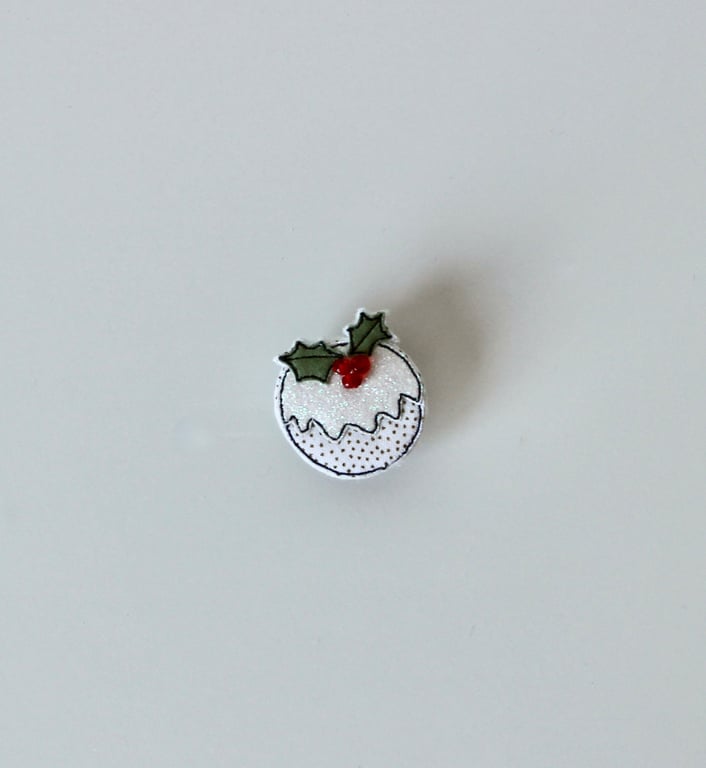 'Christmas Pudding' Christmas Brooch