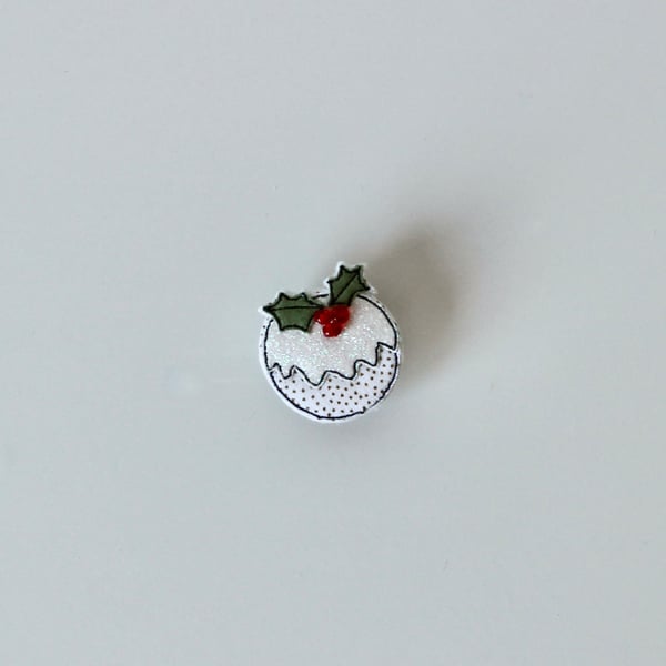 'Christmas Pudding' Christmas Brooch
