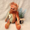 Hand dyed and embroidered collectable bear. One of a kind artist teddy Bear
