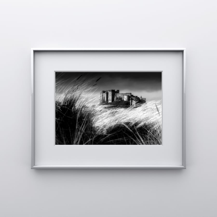 Stormy Bamburgh - Print in A4 or A3 Mount