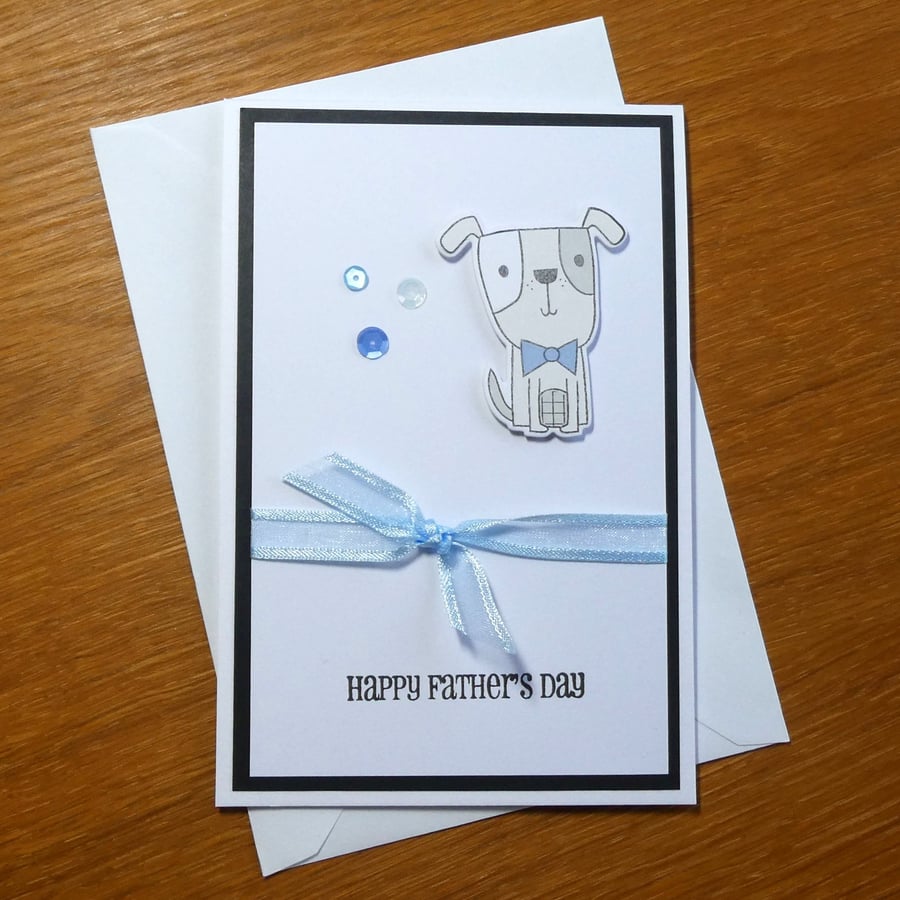 Father's Day Card - Dog with Blue Bow Tie