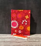Handstitched 1960s Vintage Dekoplus Fabric Covered A6 Notebook, Orange