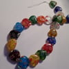 25 x Glass Beads - Heart - 10mm - Millefiori - Mixed Colour