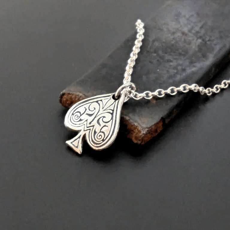 Sterling Silver Ace of Spades pendant