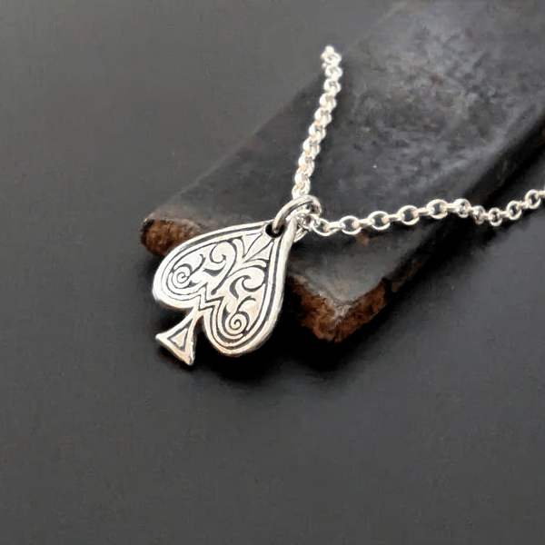 Sterling Silver Ace of Spades pendant