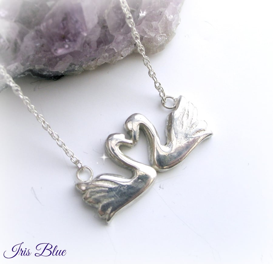 Swans Heart Necklace 