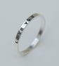 Personalised Ring, Silver stacking ring, 2mm Hand Stamped Band - Image 4