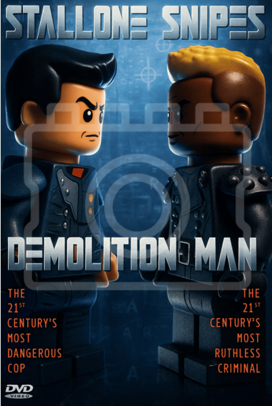 DEMOLITION MAN - LEGO-Inspired A4 Movie Print - Ready to Frame