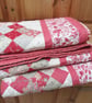 Traditional Red and Cream Patchwork Quilt - Image 5