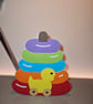 Handcrafted Duck Stacking Toy Card for a Birthday or Baby Shower.