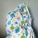 Happy Monster Gift Bags set of two, Large and small with free Gift Tag.