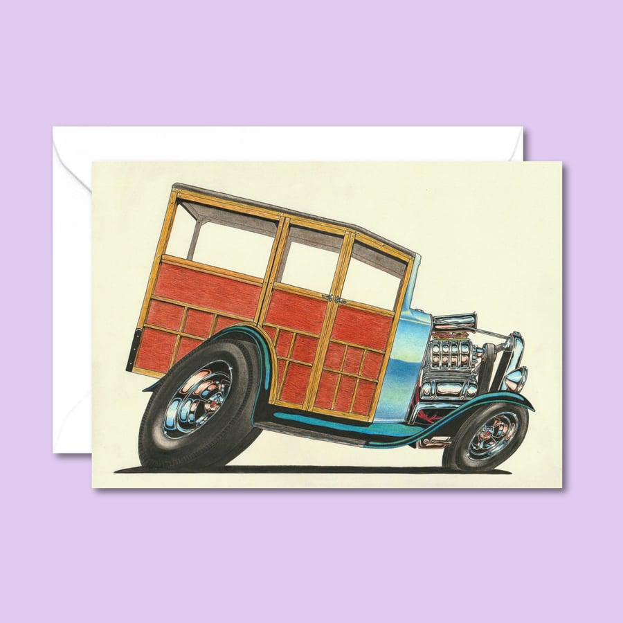 Woody Custom Car Greeting Card - Birthday Card For Car Lover