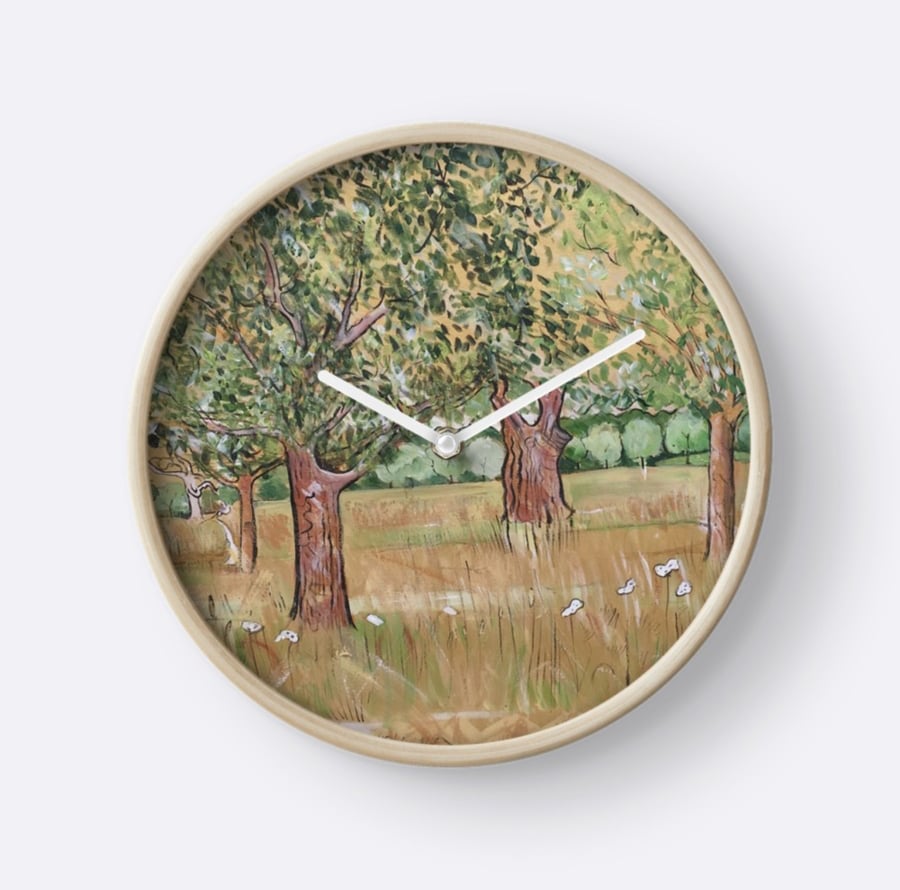 Beautiful Wall Clock Featuring The Painting ‘Scorching Heat And Withered Grass’